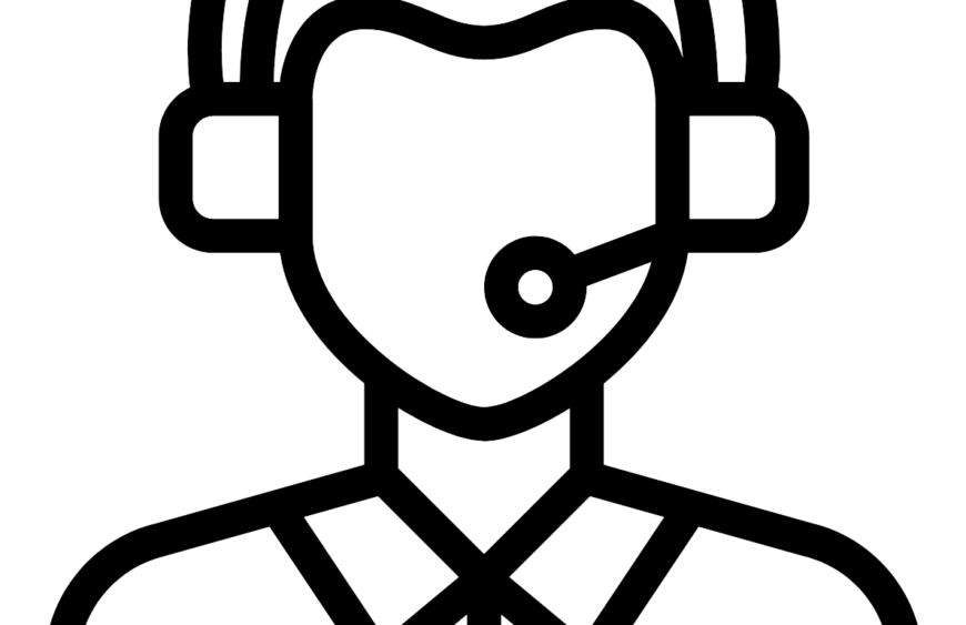 Customer service agent with headset icon