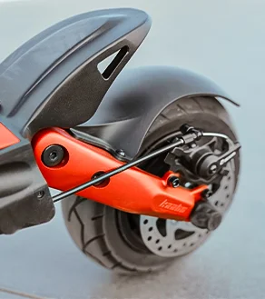 Electric scooter rear wheel with disc brake