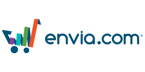 envia.com logo with colorful shopping cart