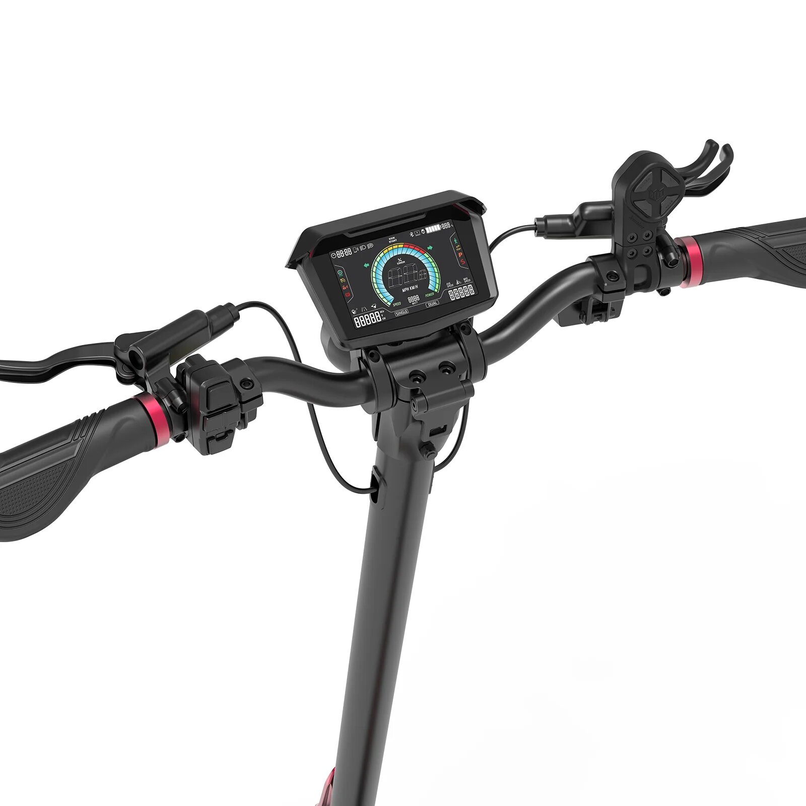 Electric scooter handlebars with digital display