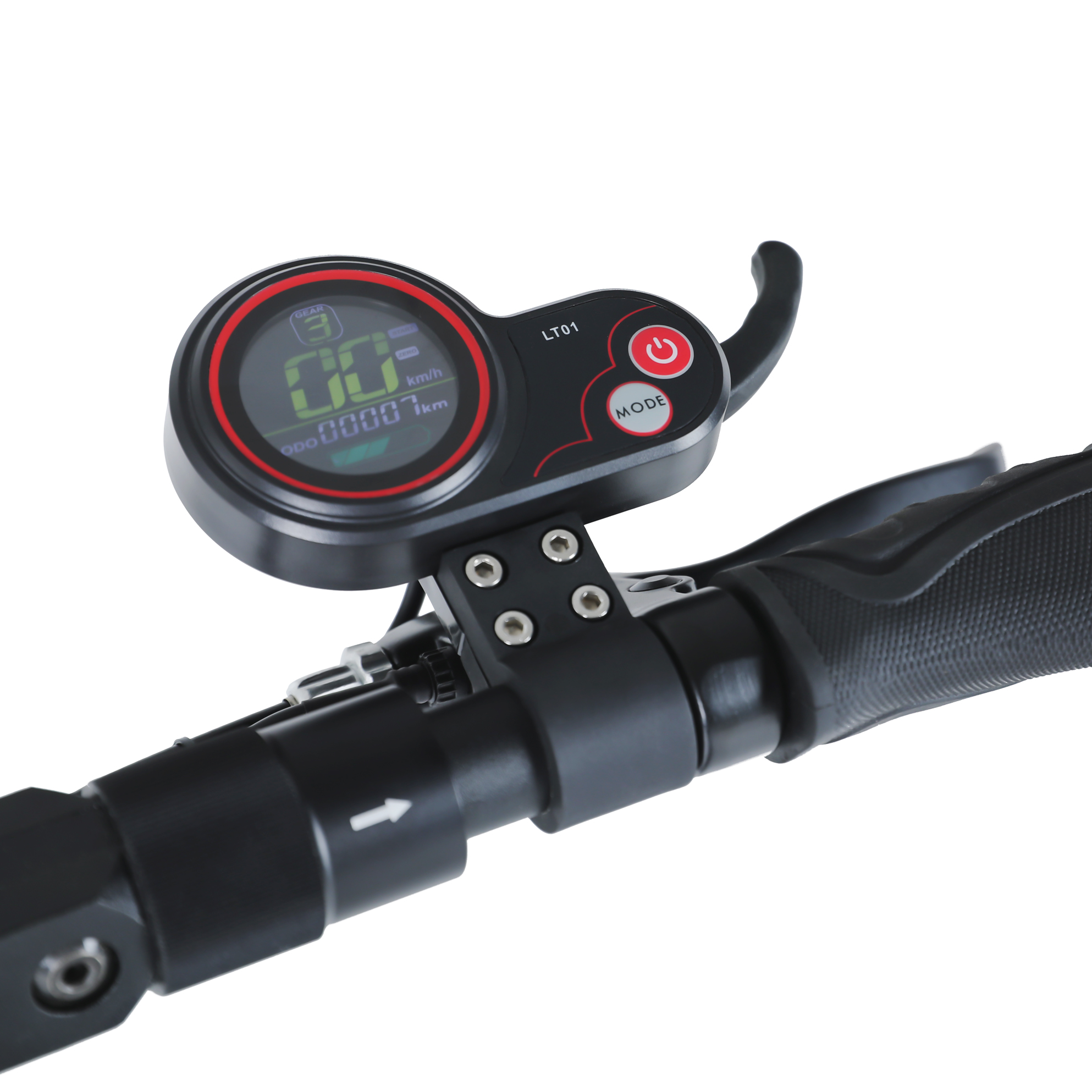 Electric scooter handlebar with digital display