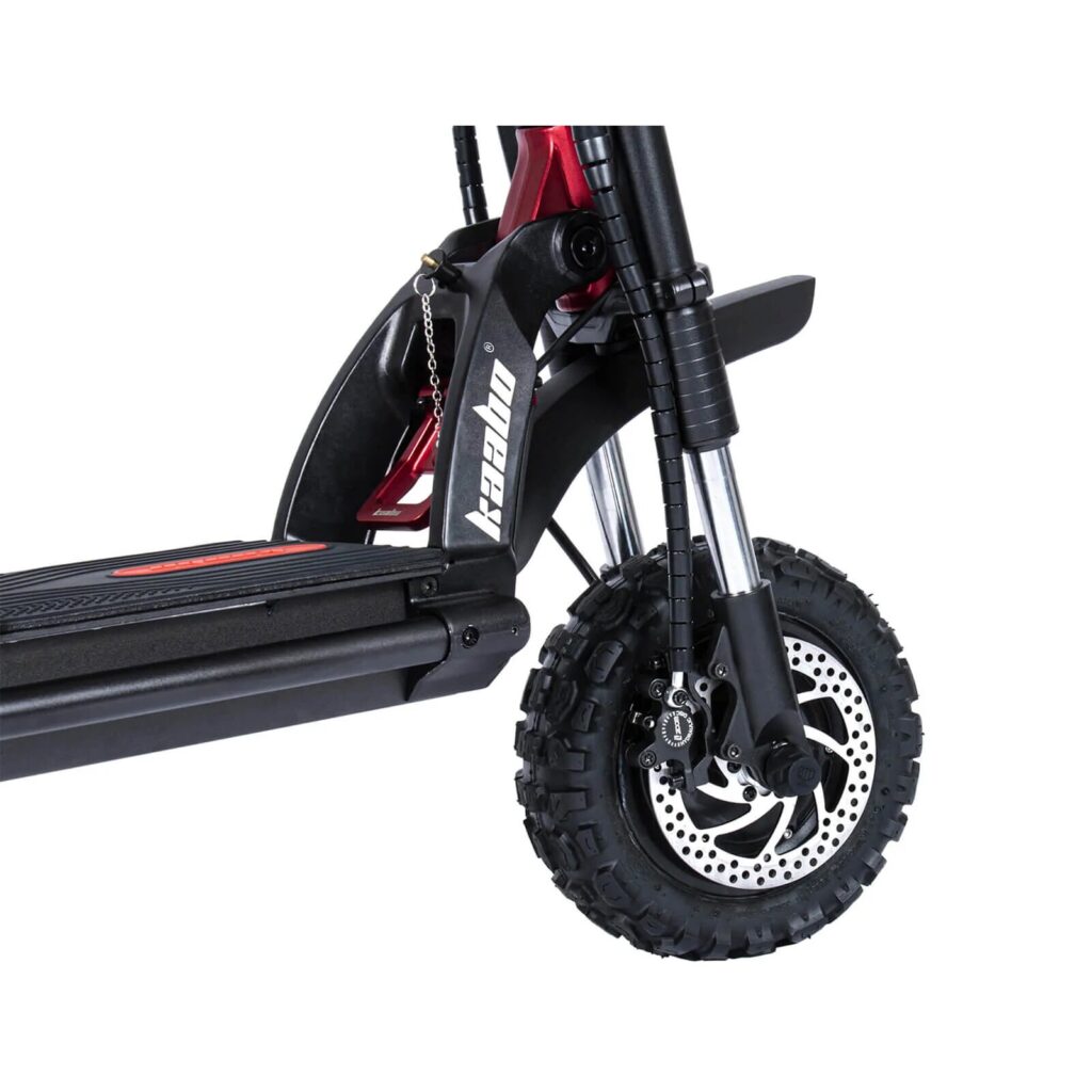 Electric scooter front wheel, disc brake, suspension