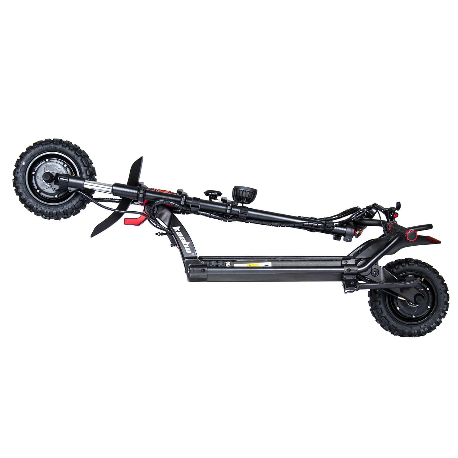Folded electric scooter with off-road tires