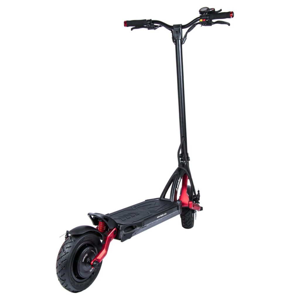 Black and red electric kick scooter